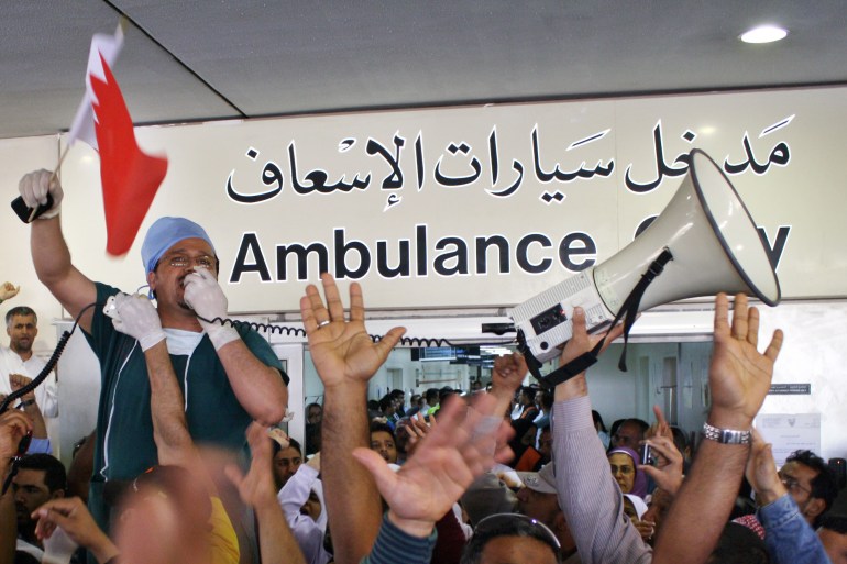 bahrain doctor protest