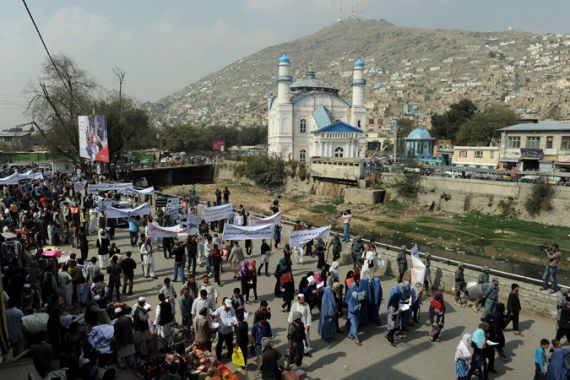 Afghans protest anniversary of US invasion