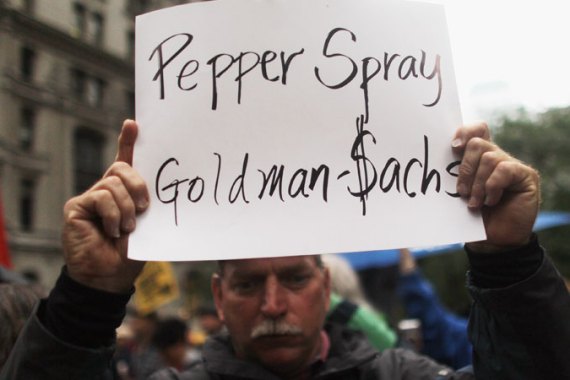 occupy wall street protester with sign