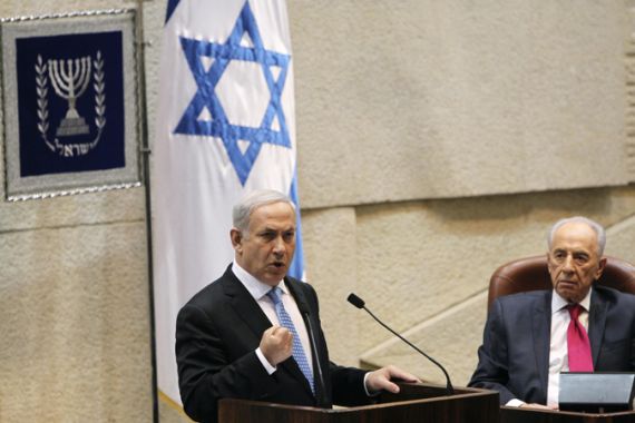Bibi speaking w Peres