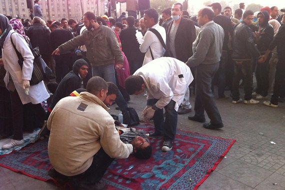 Makeshift clinics in Tahrir Square 2