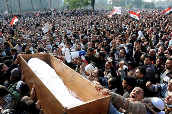 Egpyt protests, coffin