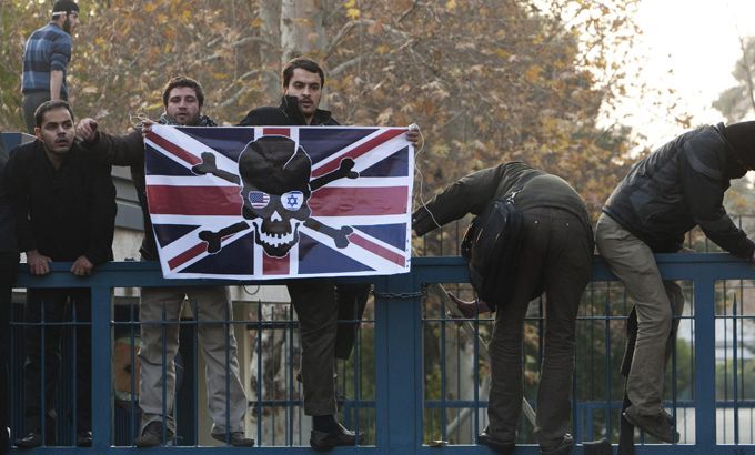 Iran protest UK embassy