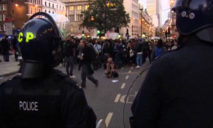 UK student protest police package screengrab austerity lawrence lee