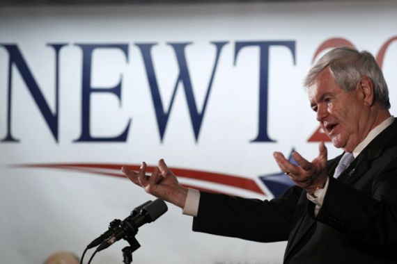 Newt Gingrich on campaign trail