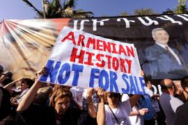 Protesters Demonstrate Against The Visit Of Armenian President