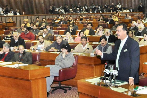Pakistan prime minister gilani at the parliament