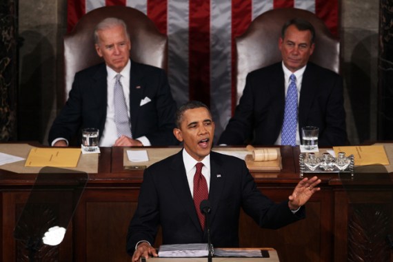 President Obama Addresses The Nation During State Of The Union Address