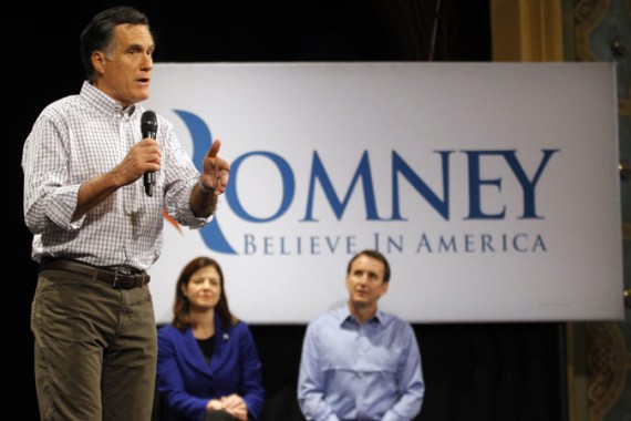 USA Republican Massachusetts Governor Mitt Romney