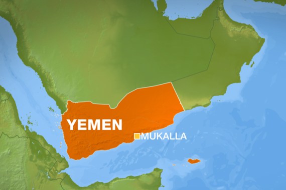 Map showing Mukalla, Yemen