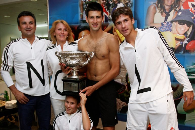 Novak Djokovic with family