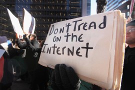 Anti-SOPA protesters