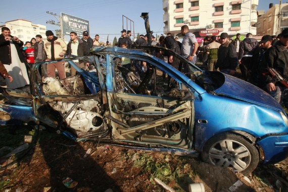 Palestine Gaza blast bomb car