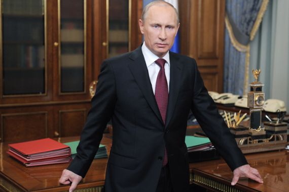 Putin posing before elections 2012