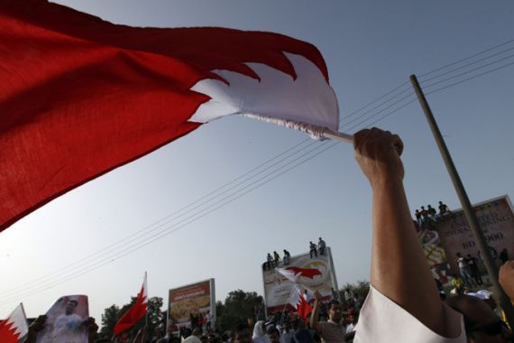Bahrain protest demonstration flag