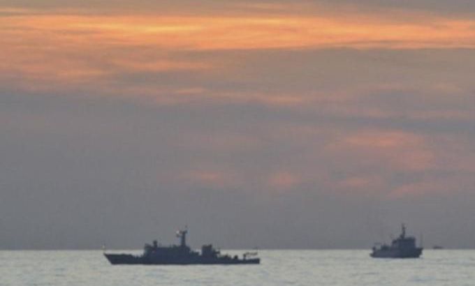 File handout photo of Chinese surveillance ships in the South China Sea