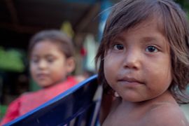 A child from Venezuela's indigenous Warao community [Simon Boadas/Al Jazeera]