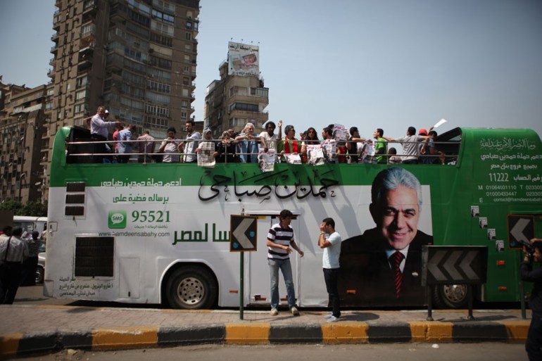 Hamdeen Sabahi campaigns in Cairo