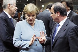 Monti, Merkel and Hollande