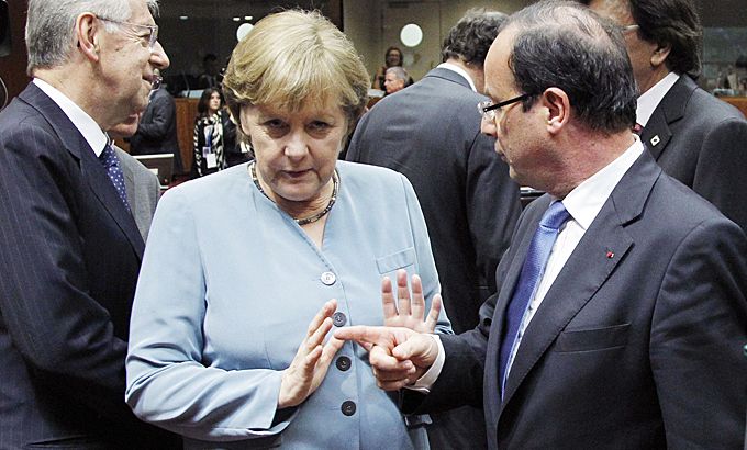 Monti, Merkel and Hollande