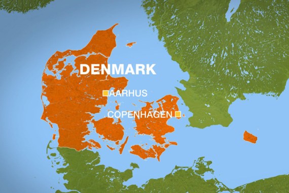 Map of Aarhus, Coppenhagen, Denmark