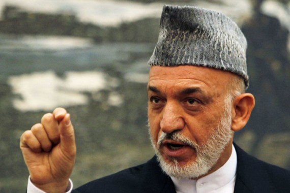 Hamid Karzai at Kabul press conference