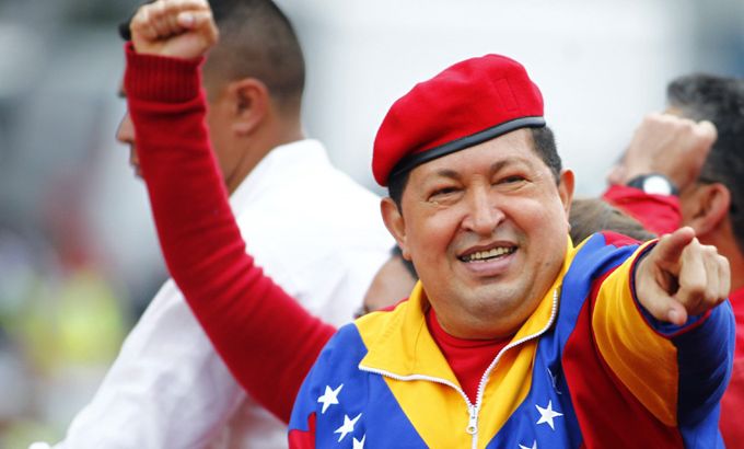 Hugo Chavez election rally