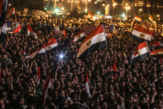 Protesters in Tahrir