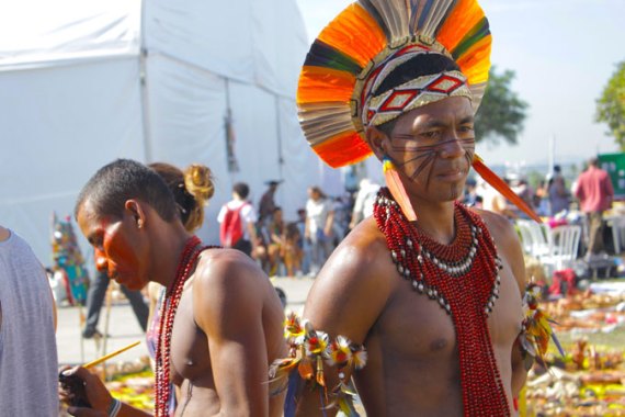 Indigenous activists at Rio+20 alternative summit [Preethi Nallu/Al Jazeera]