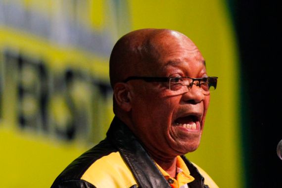 South African president Zuma speaking at ANC conference