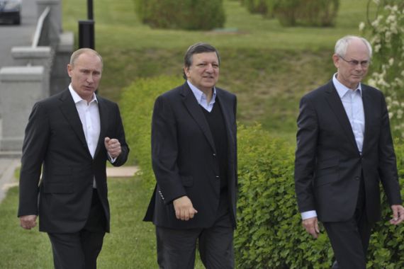 Putin, Van Rompuy and Barroso