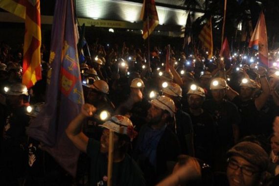 Spain miners protest