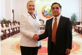 Clinton with Laos PM