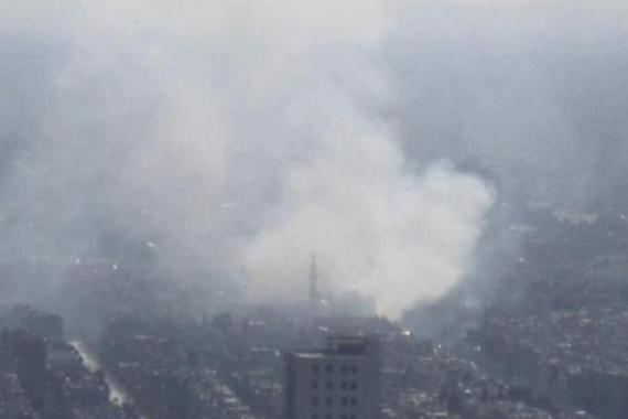 Smoke rises from Damascus