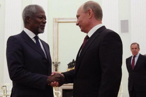 Vladimir Putin, Kofi Annan, Sergey Lavrov