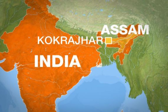 Map India Assam state, Kokrajhar district