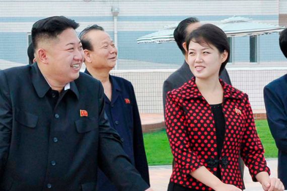 North Korean leader Kim Jong-Un and his wife, who was named by the state broadcaster as Ri Sol-ju, visit the Rungna People''s Pleasure Ground, in Pyongyang