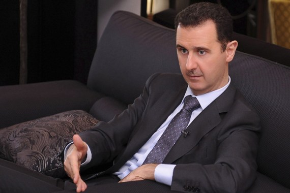 resident Bashar al-Assad during an interview with a Turkish newspaper in Damascus.