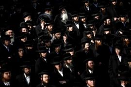 Ultra Orthodox Jewish demonstration against the arrest of six Ultra Orthodox Jews