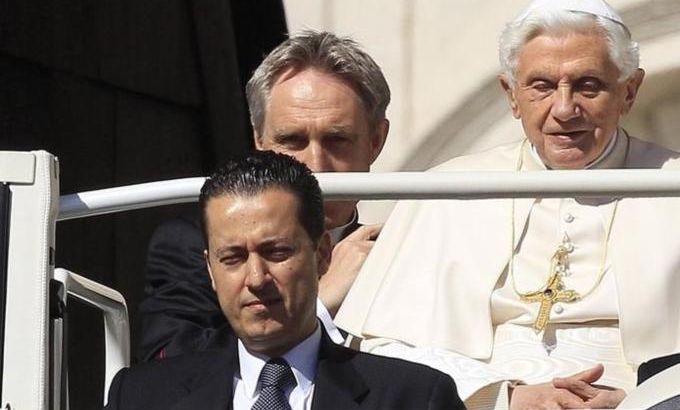 File photo of the Pope''s butler, Gabriele, arriving with Pope Benedict XVI at St. Peter''s Square in the Vatican