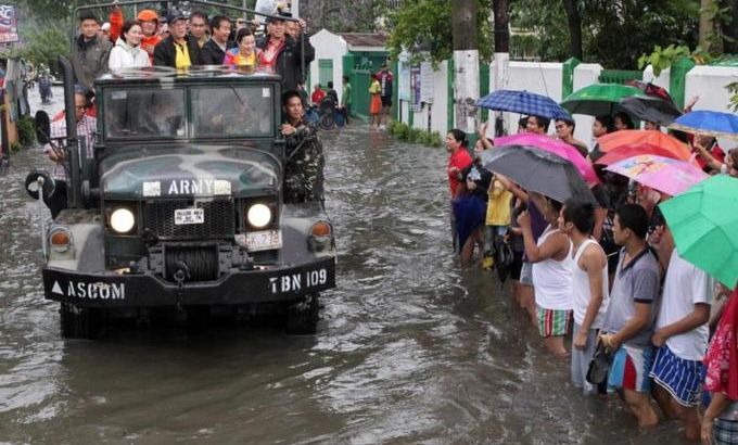 President Aquino in flood-affected areas