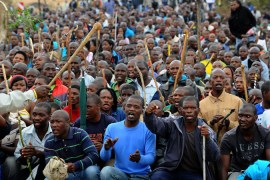 Striking miners in South Africa