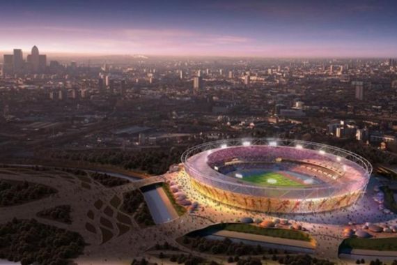 File computer-generated image shows the design for the Olympic Stadium