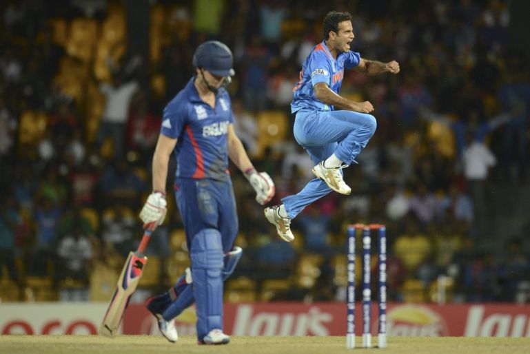 India''s Pathan celebrates after dismissing England''s Hales during their ICC World Twenty20 group A match in Colombo