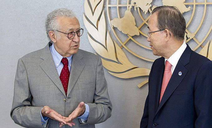 Lakhdar Brahimi with Ban Ki-moon