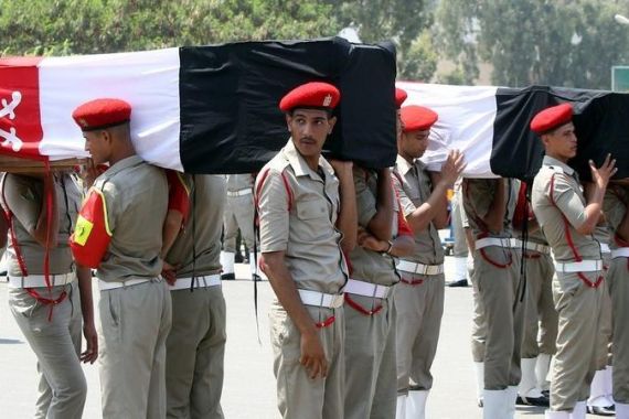 Funeral of 16 Egyptians soldiers killed in Sinai