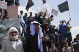 Bedouins take part in a protest in the southern city of Beersheba