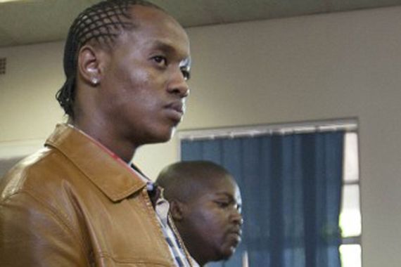 South African rapper Molemo "Jub Jub" Maarohanye (C) and his co-accused Themba Tshabalala