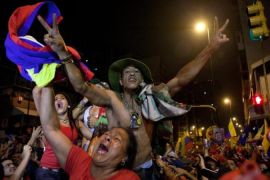 President Hugo Chavez speaks after winning elections