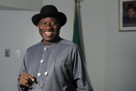 Nigeria''s President Goodluck Jonathan poses during an interview with Reuters in New York